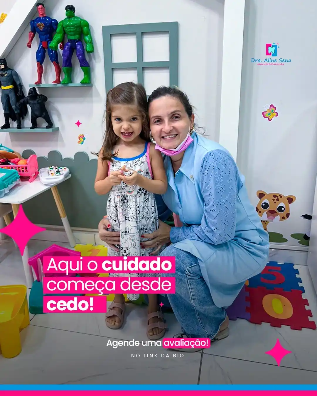 Espaço kids e brinquedoteca lúdica da clínica Orto Kids